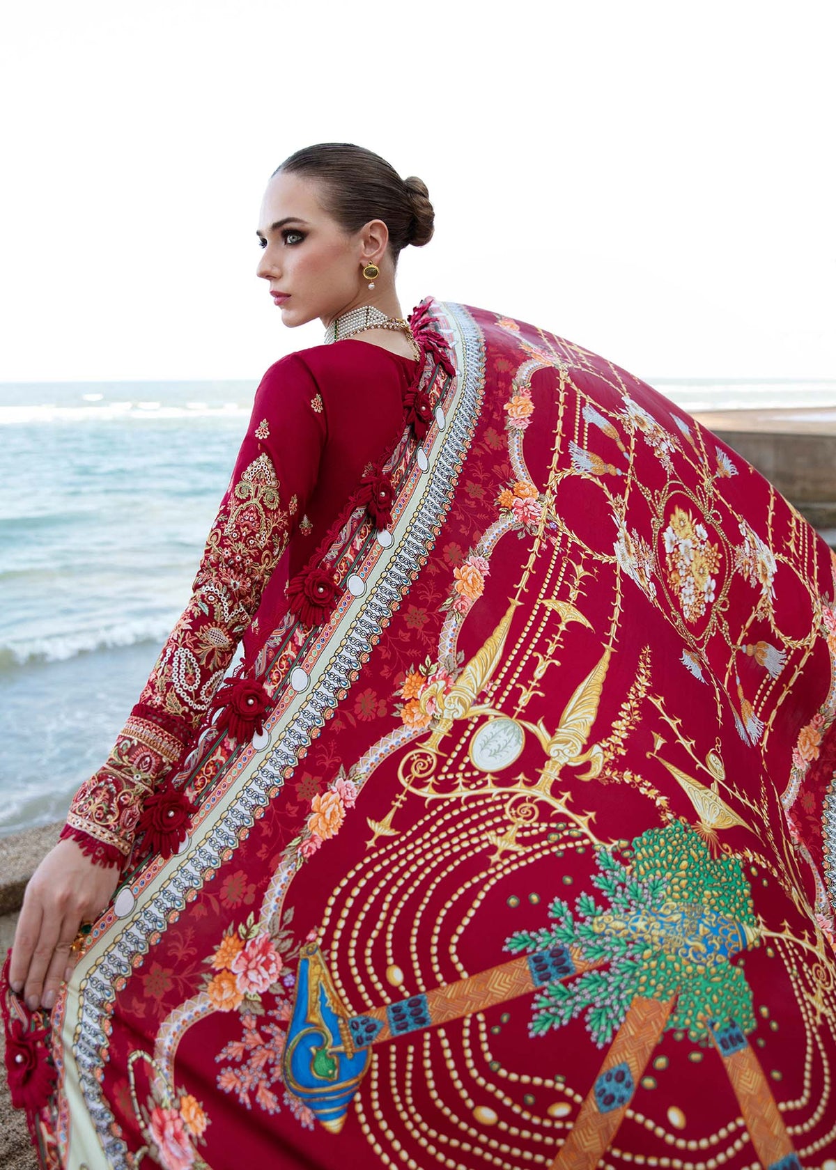 Kanwal Malik | Sareen Luxury Lawn 24 | Rose -  Kanwal Malik Luxury - Original Designer Dress - House of Maryam