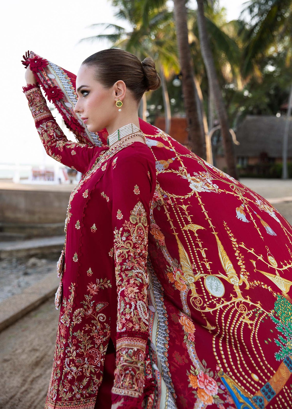 Kanwal Malik | Sareen Luxury Lawn 24 | Rose -  Kanwal Malik Luxury - Original Designer Dress - House of Maryam