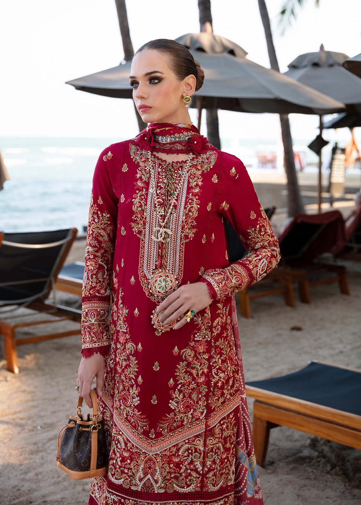 Kanwal Malik | Sareen Luxury Lawn 24 | Rose -  Kanwal Malik Luxury - Original Designer Dress - House of Maryam