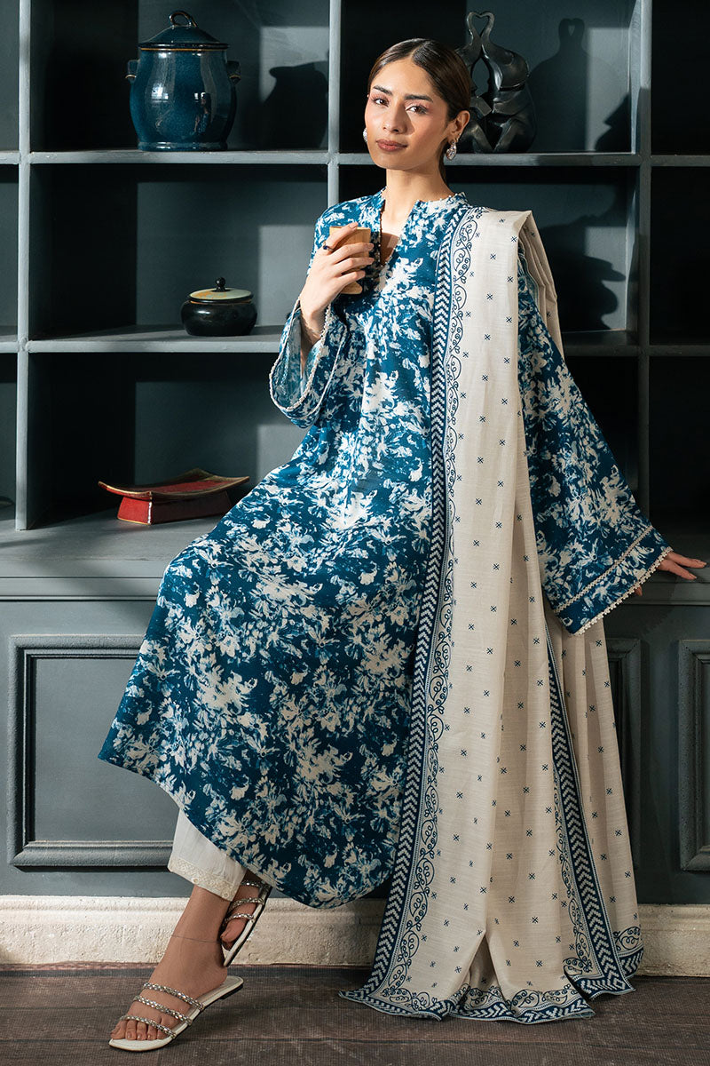 Cross Stitch | Basic Pret | Blue Bloom-2PC (Shirt & Duppata)