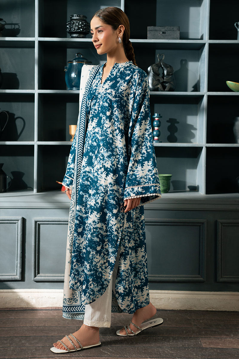 Cross Stitch | Basic Pret | Blue Bloom-2PC (Shirt & Duppata)-5