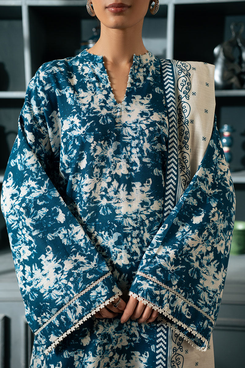 Cross Stitch | Basic Pret | Blue Bloom-2PC (Shirt & Duppata), image 3