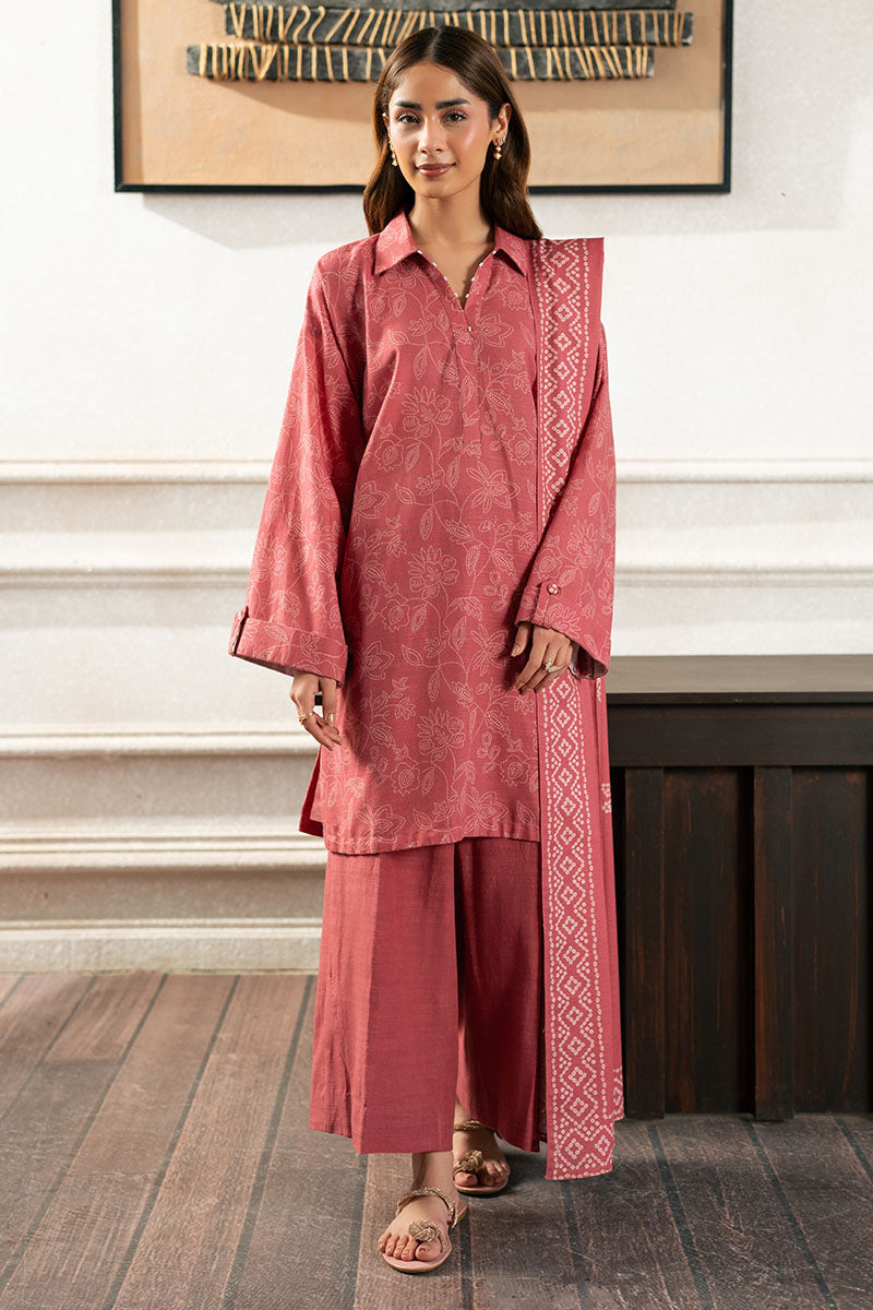 Cross Stitch | Basic Pret | Rosy Dusk-3PC (Shirt,Trouser & Duppata)