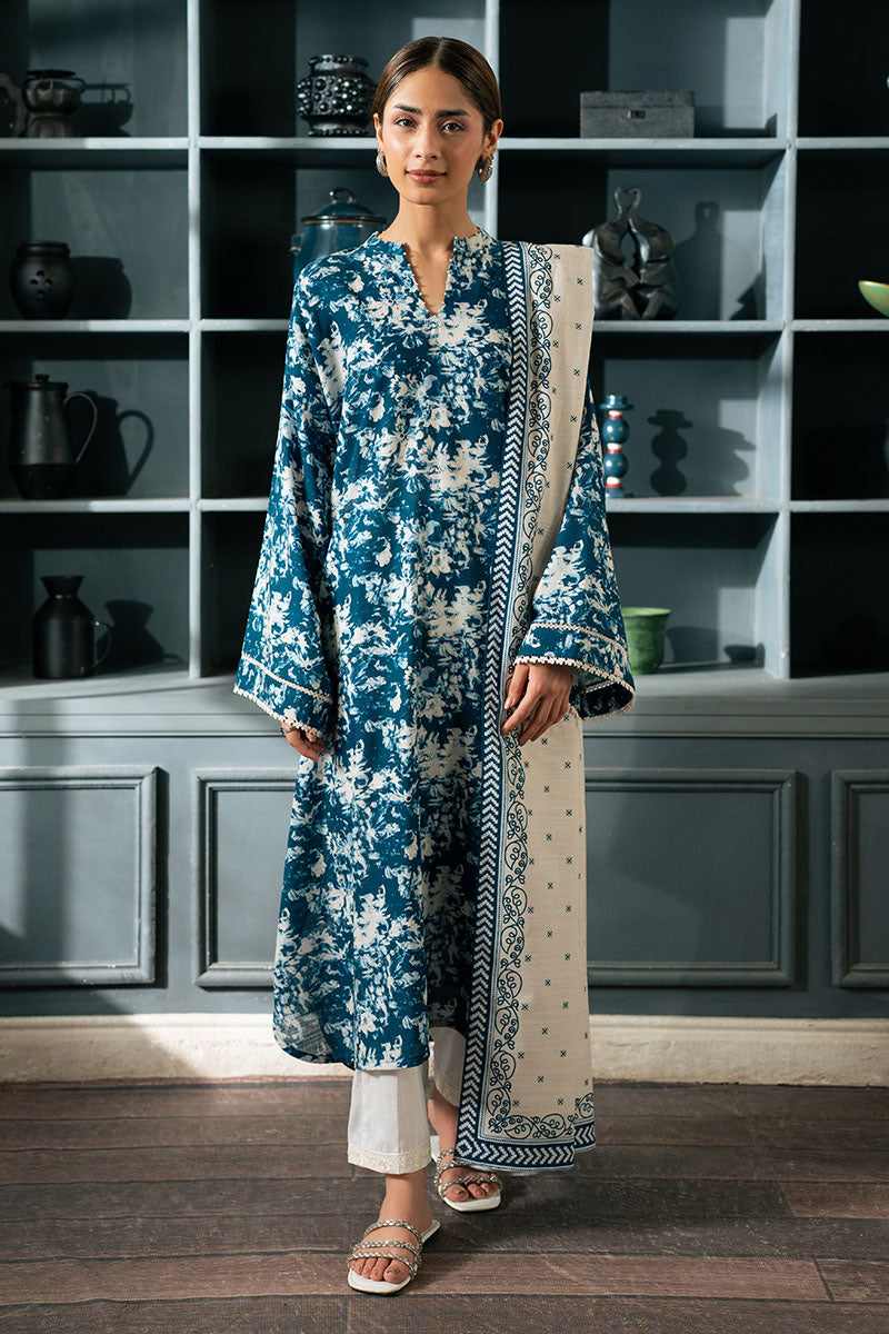 Cross Stitch | Basic Pret | Blue Bloom-2PC (Shirt & Duppata), image 2