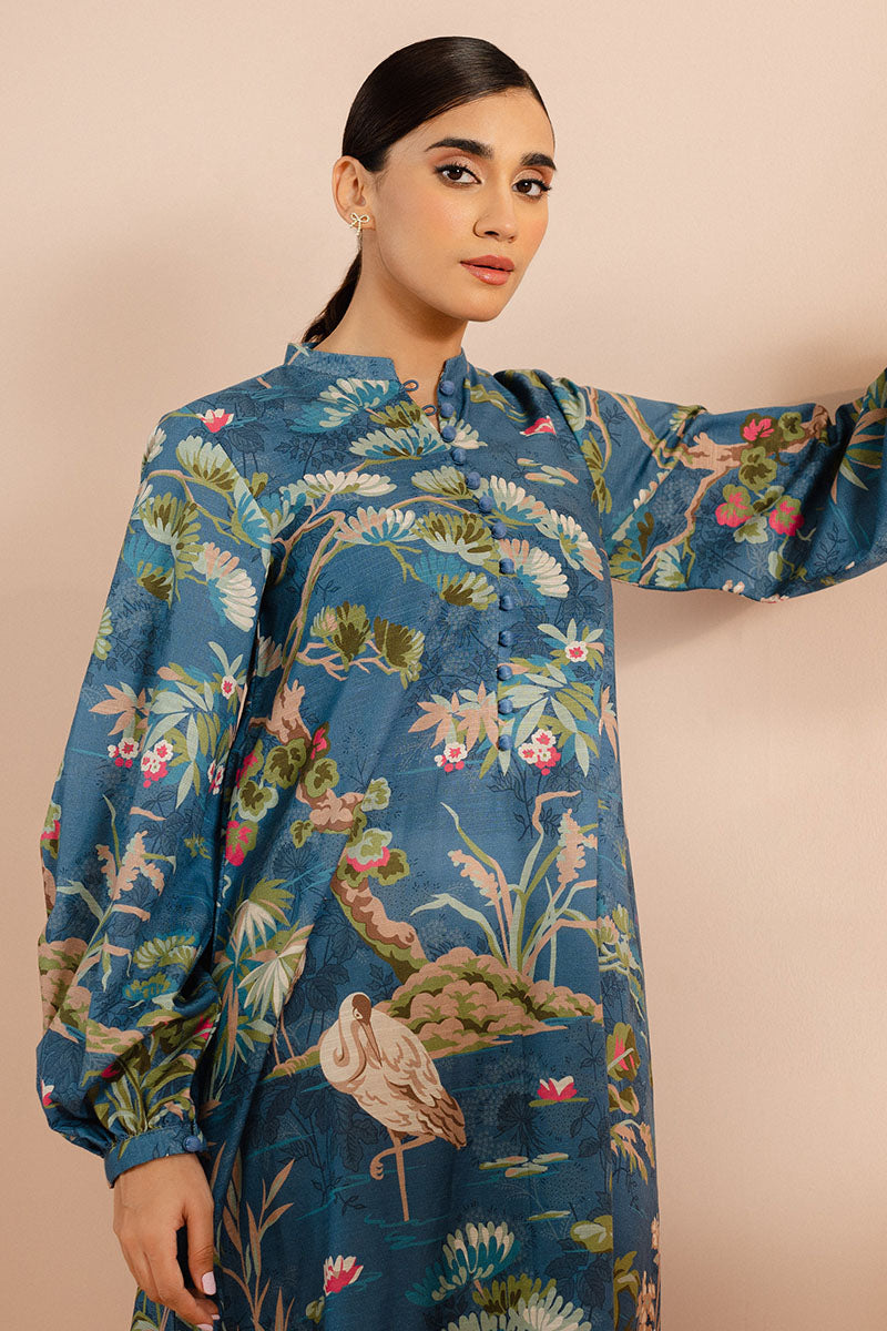 Cross Stitch | Basic Pret | Blooming Revels Printed Khaddar Shirt-5