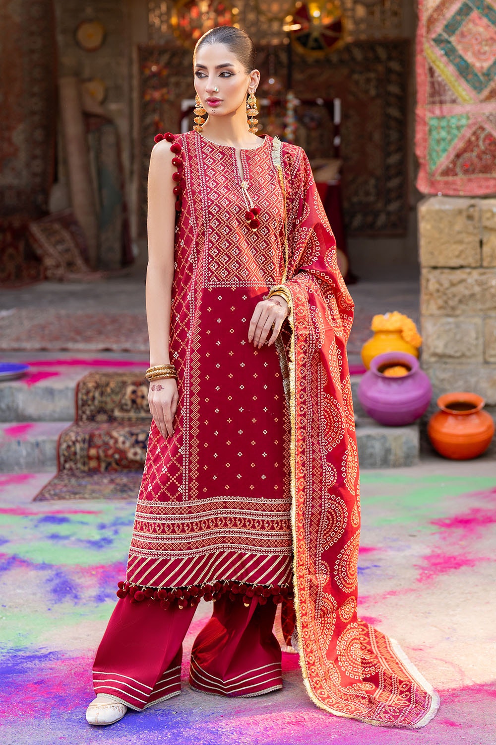 Gul Ahmed | Chunri Lawn 25 | CL-52138 B -  Gul Ahmed Ladies Clothes - Original Designer Dress - House of Maryam