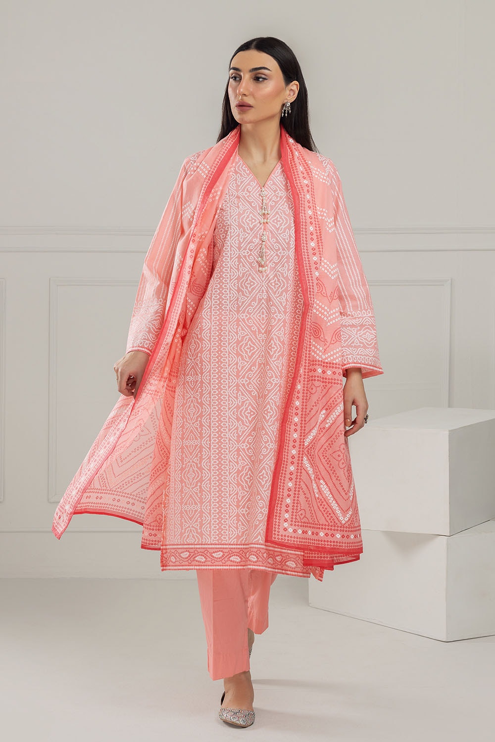Gul Ahmed | Chunri Lawn 25 | CL-52179 A -  Gul Ahmed Ladies Clothes - Original Designer Dress - House of Maryam