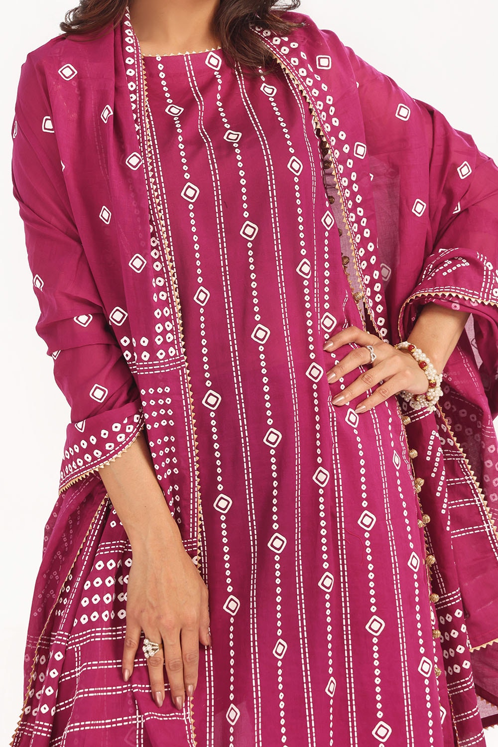 Gul Ahmed | Chunri Lawn 25 | CL-52185 A -  Gul Ahmed Ladies Clothes - Original Designer Dress - House of Maryam