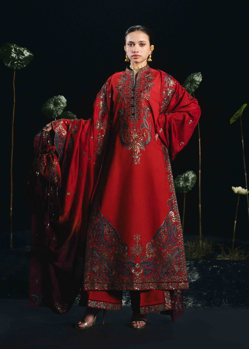 Laj by Lajwanti | Luxury Lawn | Azmira-Brand:Laj by Lajwanti-Type:Ladies Clothes-Crimson-Lawn-House of Maryam- Buy in UK, USA