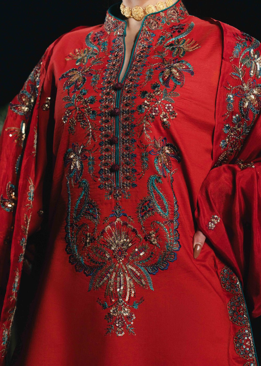 Laj by Lajwanti | Luxury Lawn | Azmira-Brand:Laj by Lajwanti-Type:Ladies Clothes-Crimson-Lawn-House of Maryam- Buy in UK, USA