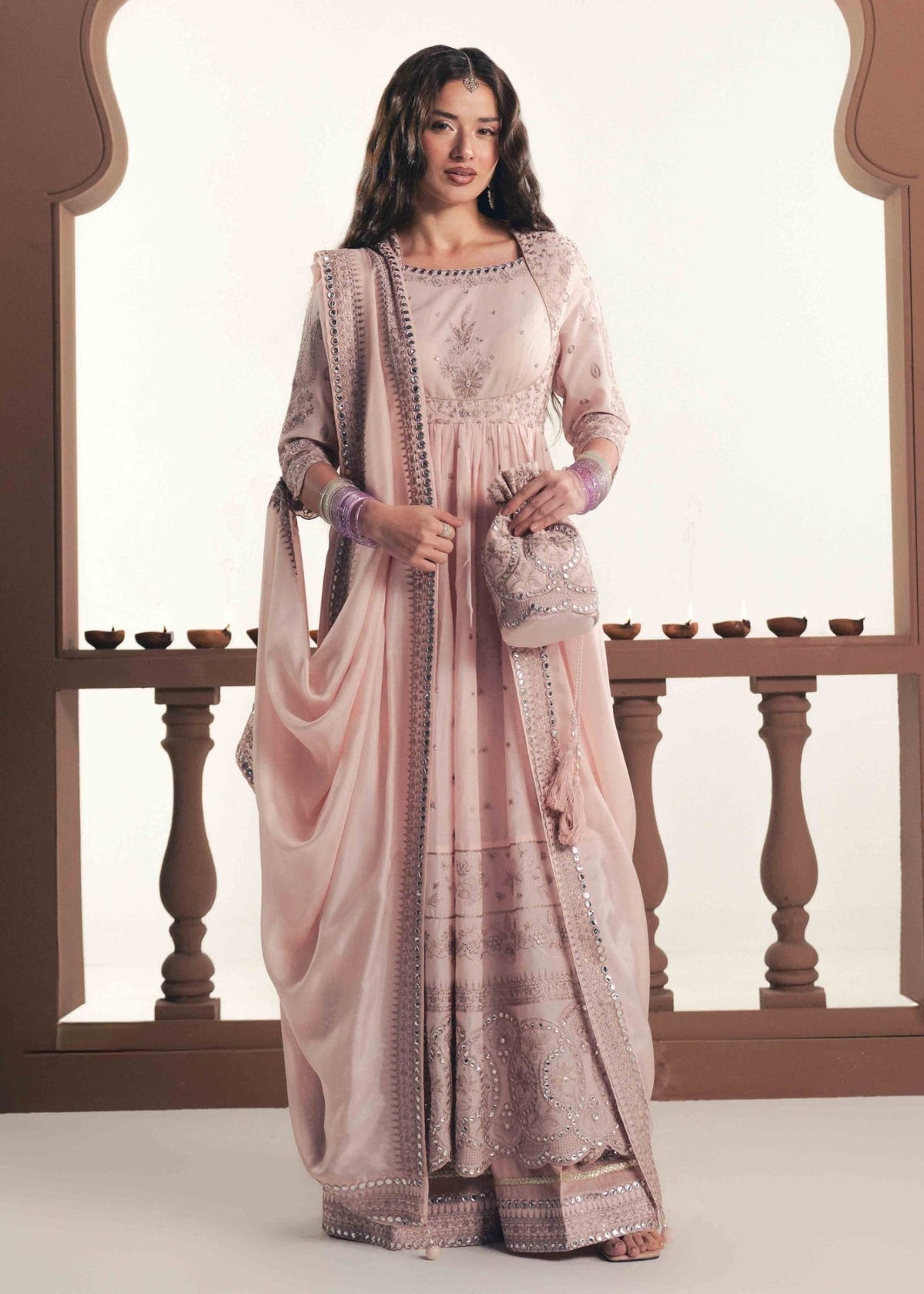 Laj by Lajwanti | Luxury Lawn | Lamees-Brand:Laj by Lajwanti-Type:Ladies Clothes-Blush Pink-Lawn-House of Maryam- Buy in UK, USA