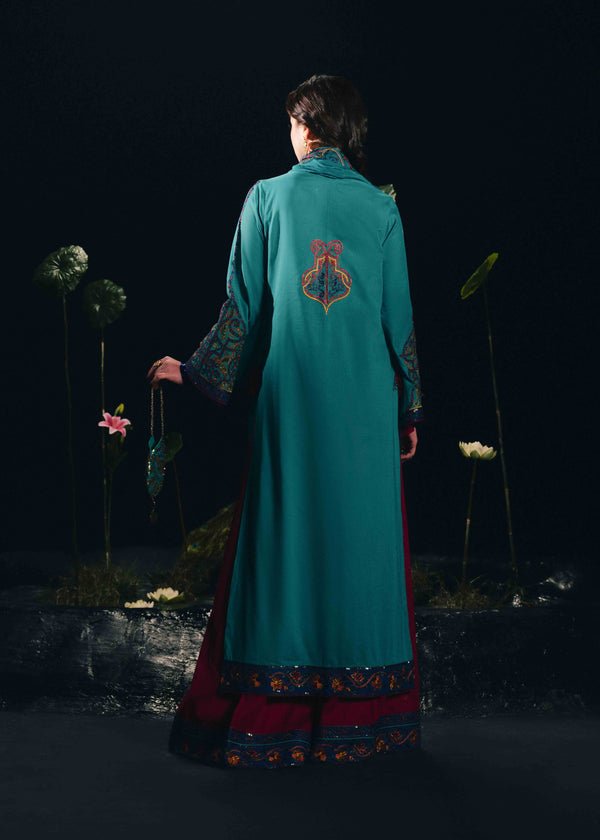 Laj by Lajwanti | Luxury Lawn | Nazeera-Brand:Laj by Lajwanti-Type:Ladies Clothes-Teal-Lawn-House of Maryam- Buy in UK, USA