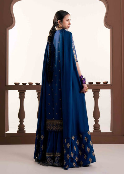 Laj by Lajwanti | Luxury Lawn | Qamara-Brand:Laj by Lajwanti-Type:Ladies Clothes-Zinc Blue-Lawn-House of Maryam- Buy in UK, USA