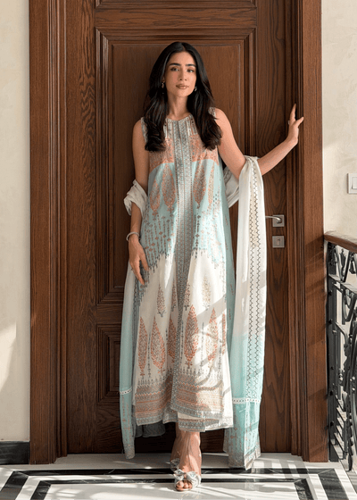 Laj by Lajwanti | Luxury Lawn | Raneem-Brand:Laj by Lajwanti-Type:Ladies Clothes-Ivory-Lawn-House of Maryam- Buy in UK, USA