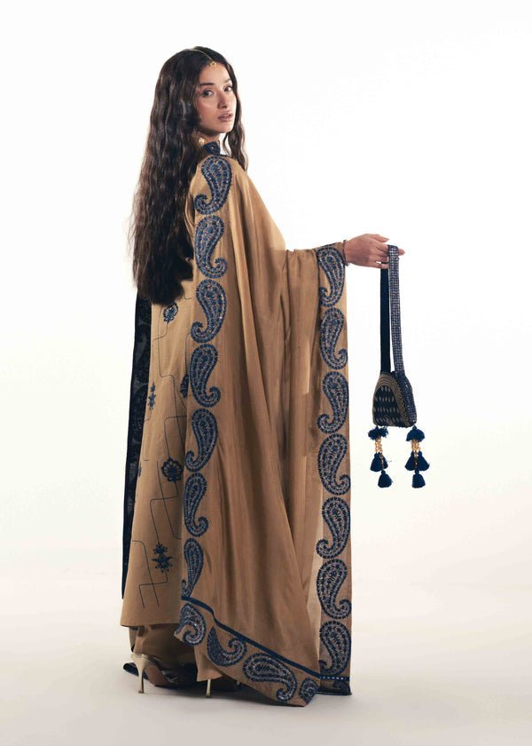 Laj by Lajwanti | Luxury Lawn | Thuraya-Brand:Laj by Lajwanti-Type:Ladies Clothes-Dark Beige-Lawn-House of Maryam- Buy in UK, USA