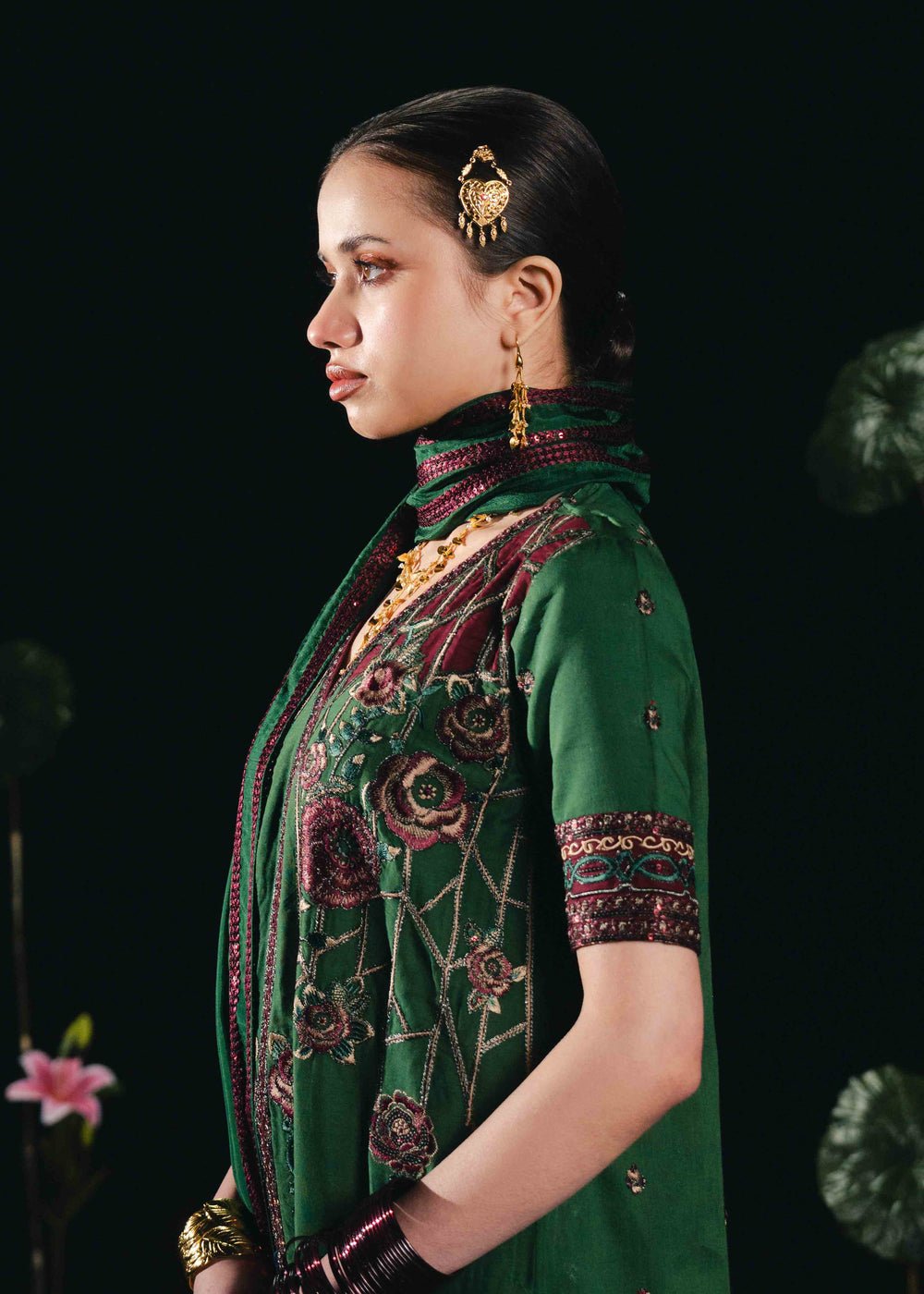 Laj by Lajwanti | Luxury Lawn | Vihana-Brand:Laj by Lajwanti-Type:Ladies Clothes-Bold Green-Lawn-House of Maryam- Buy in UK, USA