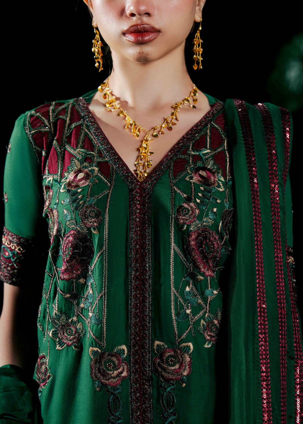Laj by Lajwanti | Luxury Lawn | Vihana-Brand:Laj by Lajwanti-Type:Ladies Clothes-Bold Green-Lawn-House of Maryam- Buy in UK, USA