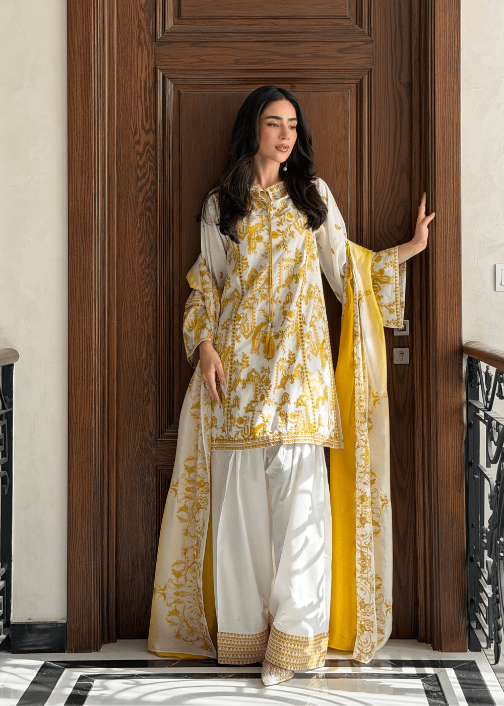 Laj by Lajwanti | Luxury Lawn | Zareen-Brand:Laj by Lajwanti-Type:Ladies Clothes-White-Lawn-House of Maryam- Buy in UK, USA