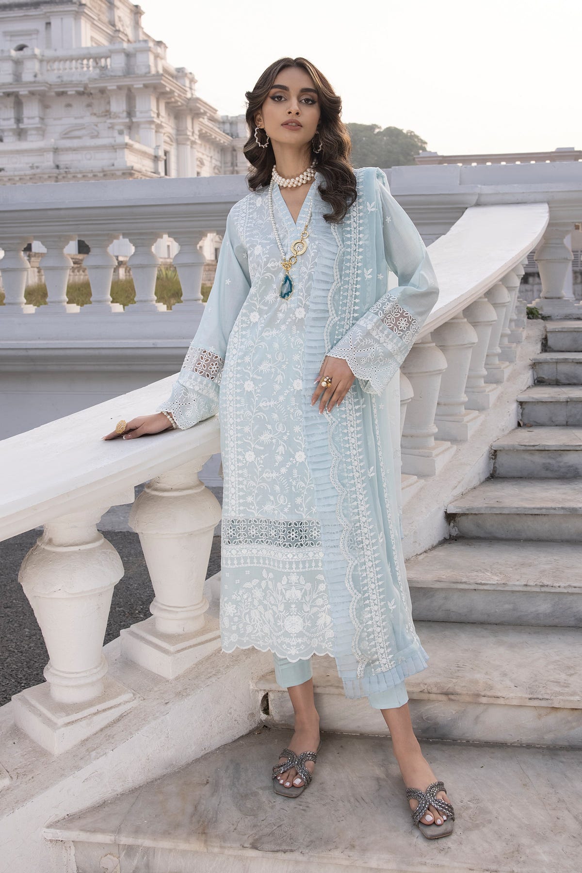 LSM | Spring Embroidered 24 | A-8 -  LSM Luxury - Original Designer Dress - House of Maryam