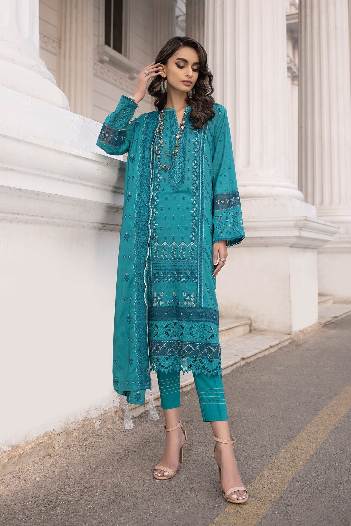 LSM | Spring Embroidered 24 | A-5 -  LSM Luxury - Original Designer Dress - House of Maryam