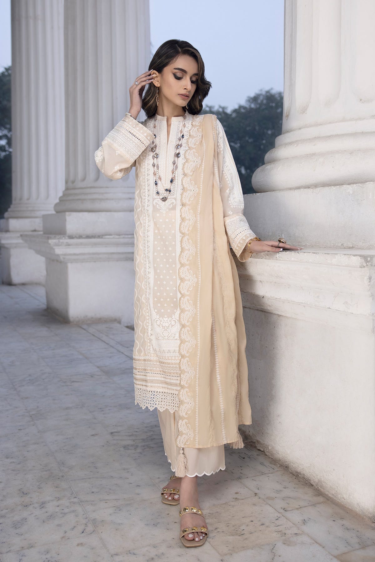 LSM | Spring Embroidered 24 | A-6 -  LSM Luxury - Original Designer Dress - House of Maryam