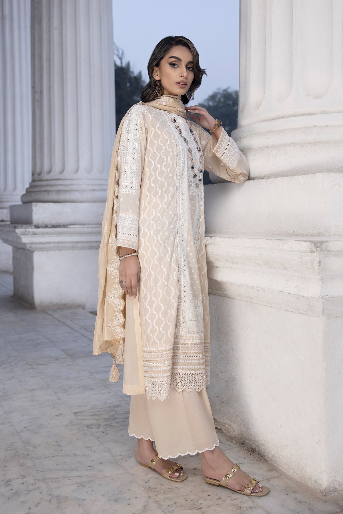 LSM | Spring Embroidered 24 | A-6 -  LSM Luxury - Original Designer Dress - House of Maryam
