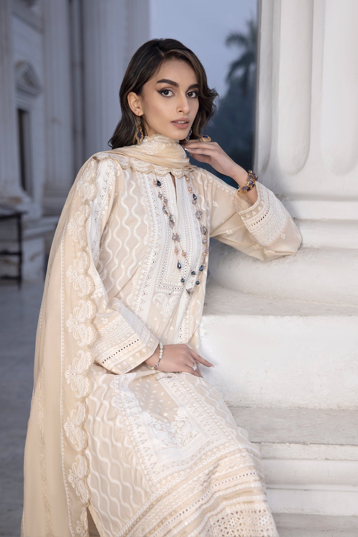 LSM | Spring Embroidered 24 | A-6 -  LSM Luxury - Original Designer Dress - House of Maryam