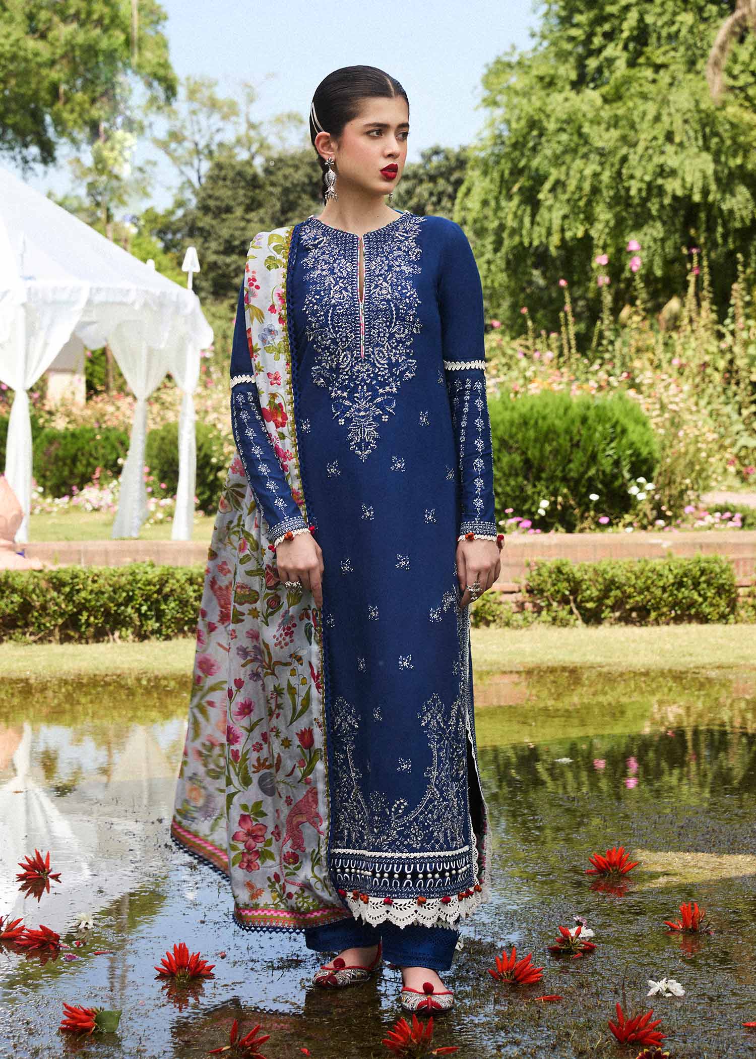 Hussain Rehar | SS Lawn 24 | Cyan