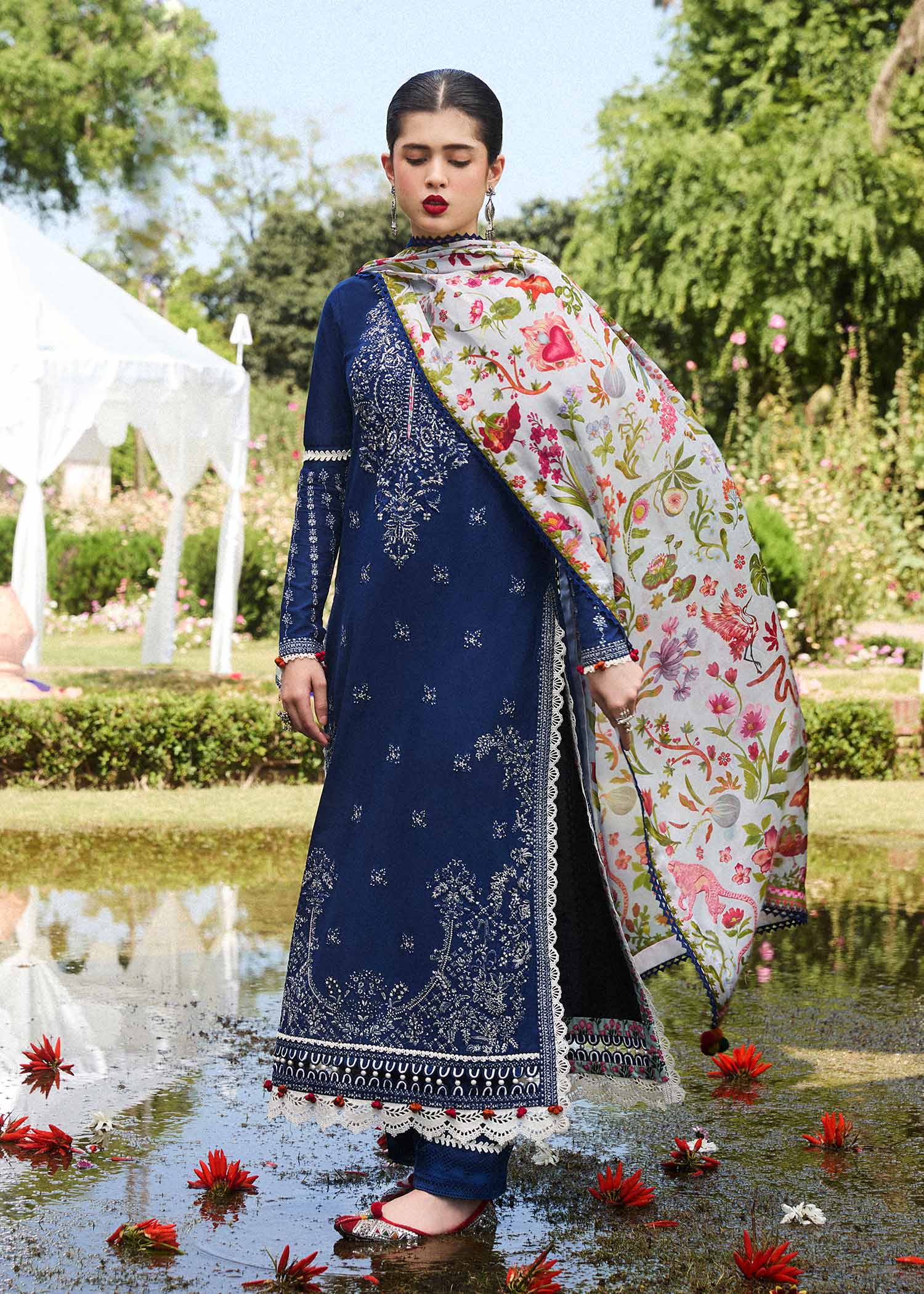 Hussain Rehar | SS Lawn 24 | Cyan