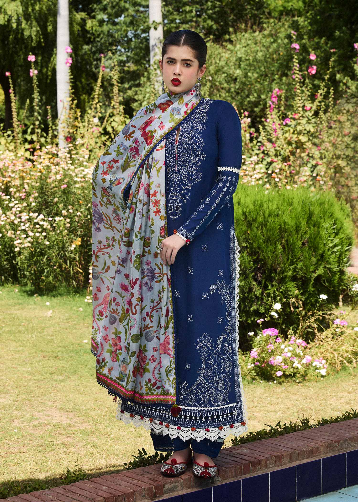 Hussain Rehar | SS Lawn 24 | Cyan