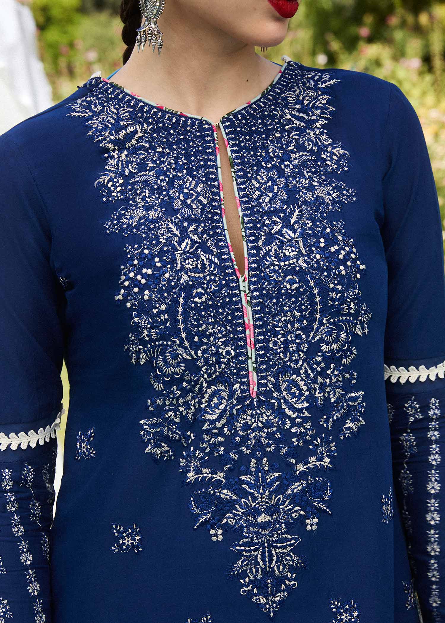 Hussain Rehar | SS Lawn 24 | Cyan