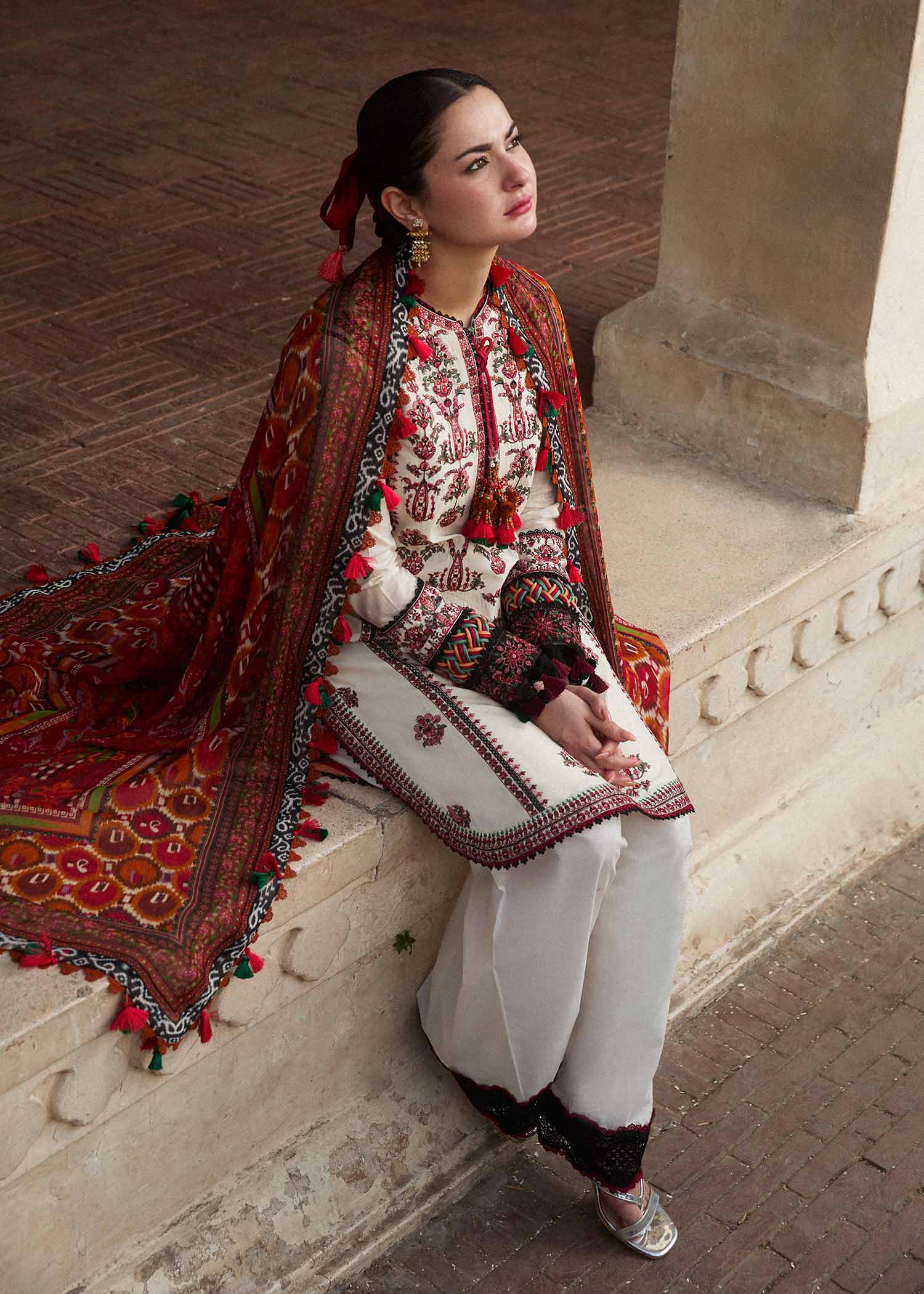 Hussain Rehar | SS Lawn 24 | Fawn by Designer Hussain Rehar - House of Maryam - Pakistani Designer Ethnic Wear in {{ shop.shopifyCountryName }}