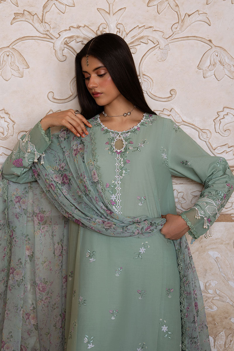 Cross Stitch | Eid Lawn Edit 25 | SAGE GRACE -  Cross Stitch Ladies Clothes - Original Designer Dress - House of Maryam