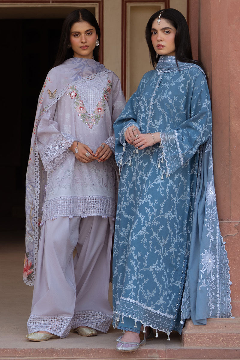 Cross Stitch | Eid Lawn Edit 25 | SILVER MIST -  Cross Stitch Ladies Clothes - Original Designer Dress - House of Maryam