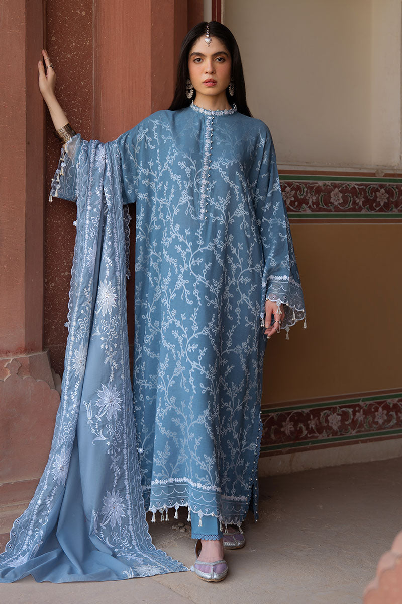 Cross Stitch | Eid Lawn Edit 25 | SILVER MIST -  Cross Stitch Ladies Clothes - Original Designer Dress - House of Maryam
