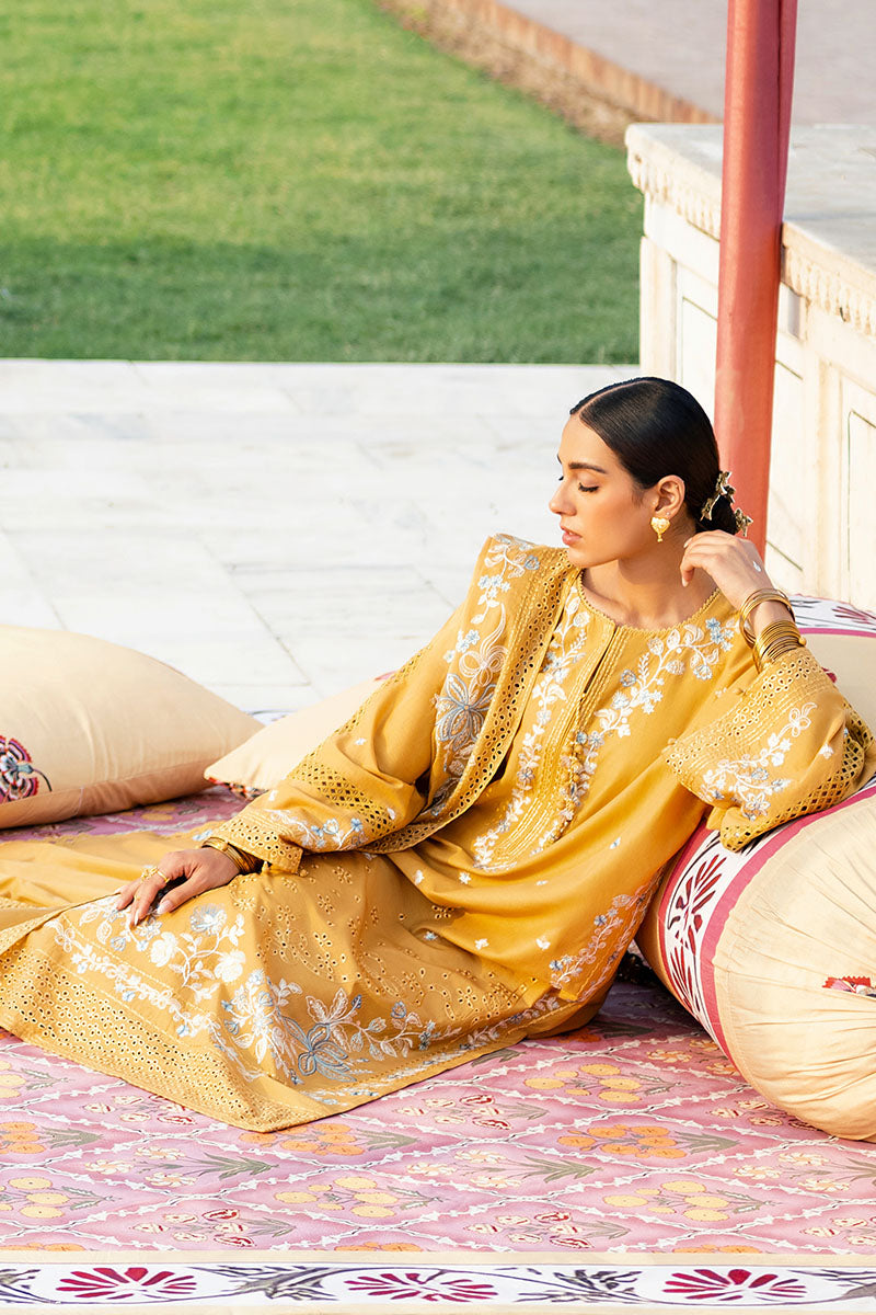 Cross Stitch | Eid Lawn Edit 25 | MUSTARD MIRAGE -  Cross Stitch Ladies Clothes - Original Designer Dress - House of Maryam