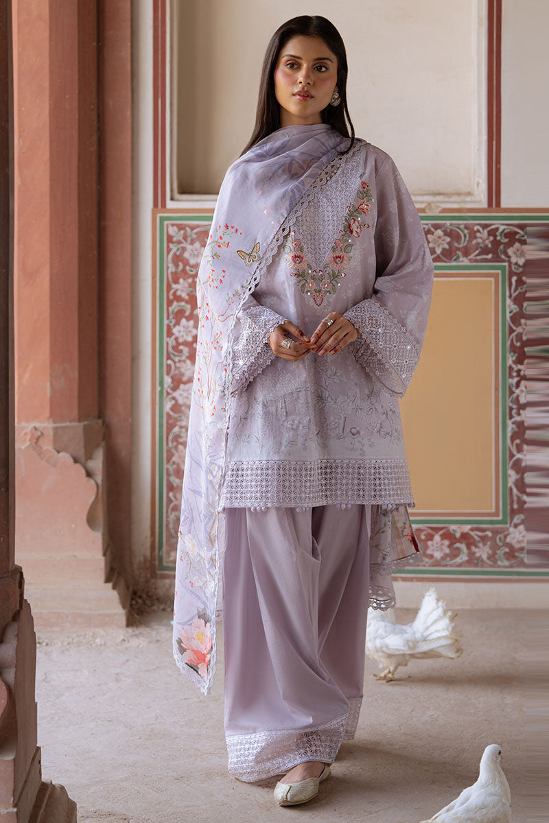 Cross Stitch | Eid Lawn Edit 25 | VIOLET POSY -  Cross Stitch Ladies Clothes - Original Designer Dress - House of Maryam