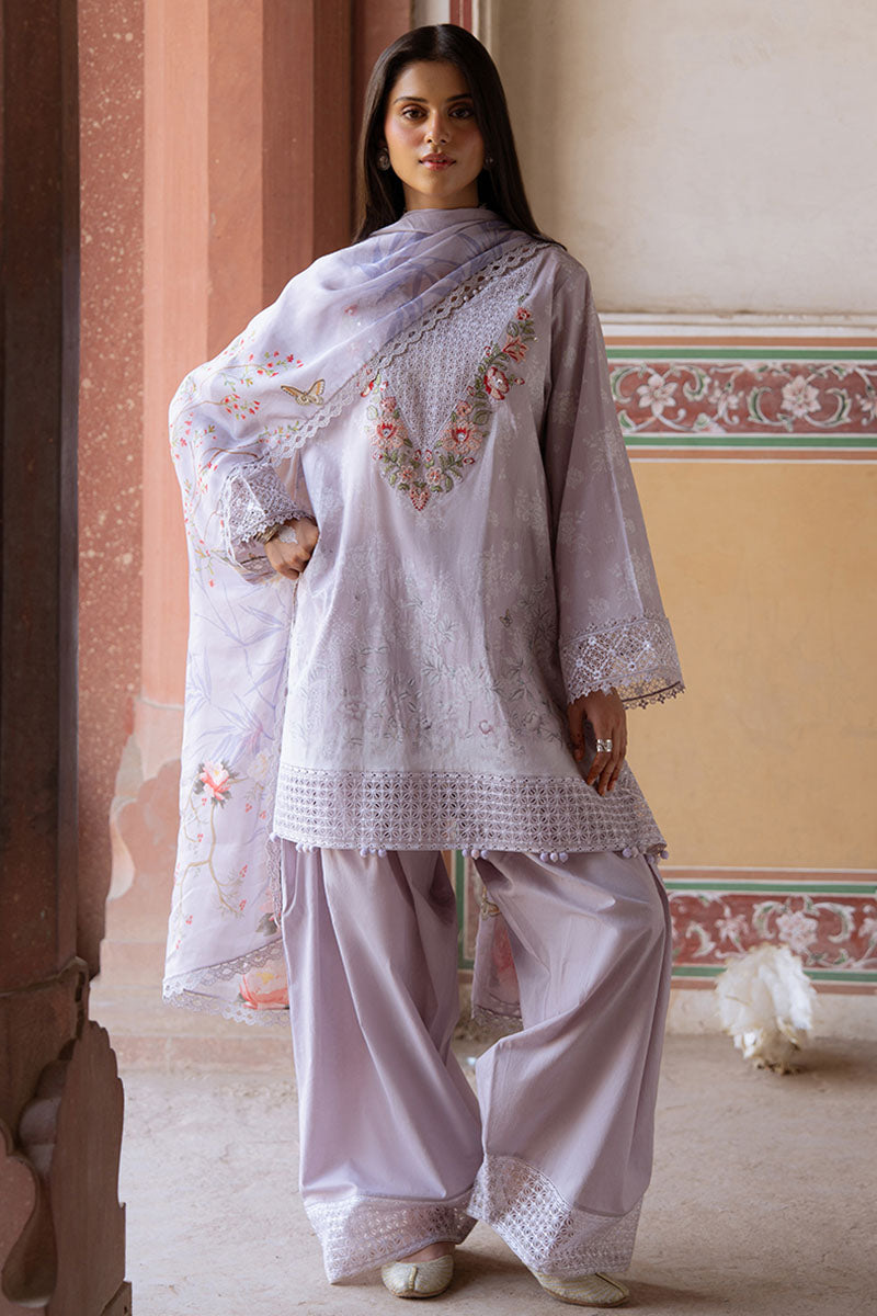 Cross Stitch | Eid Lawn Edit 25 | VIOLET POSY -  Cross Stitch Ladies Clothes - Original Designer Dress - House of Maryam