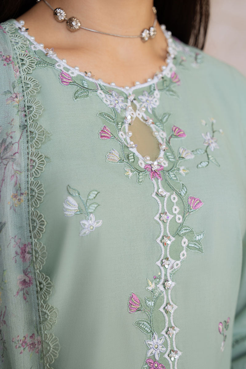Cross Stitch | Eid Lawn Edit 25 | SAGE GRACE -  Cross Stitch Ladies Clothes - Original Designer Dress - House of Maryam