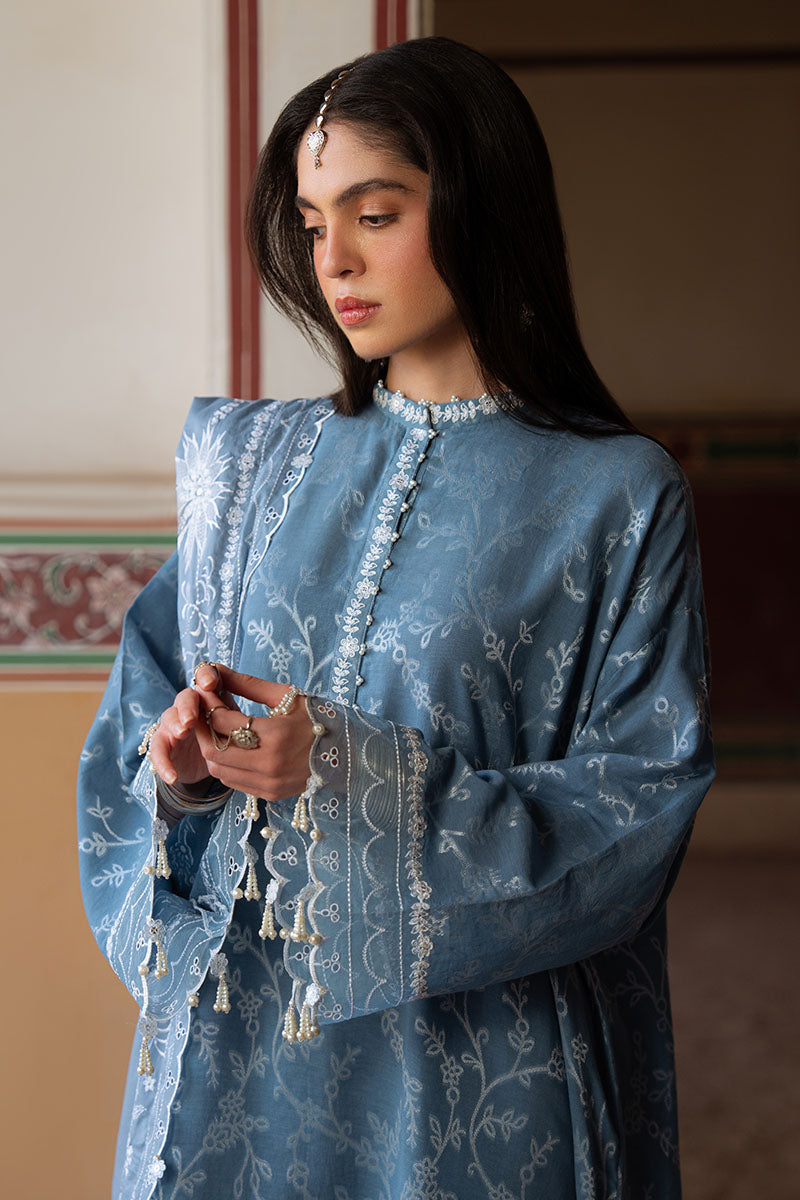 Cross Stitch | Eid Lawn Edit 25 | SILVER MIST -  Cross Stitch Ladies Clothes - Original Designer Dress - House of Maryam
