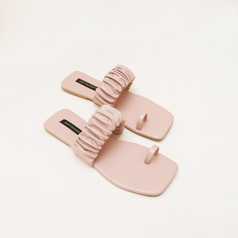 Aloha Ruffle Slides (Nude) by Designer House of Maryam - House of Maryam - Pakistani Designer Ethnic Wear in {{ shop.shopifyCountryName }}