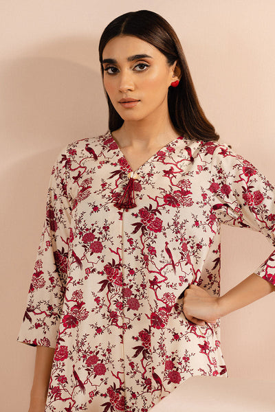 Cross Stitch | Basic Pret | Vanilla Ornate Printed Linen Shirt