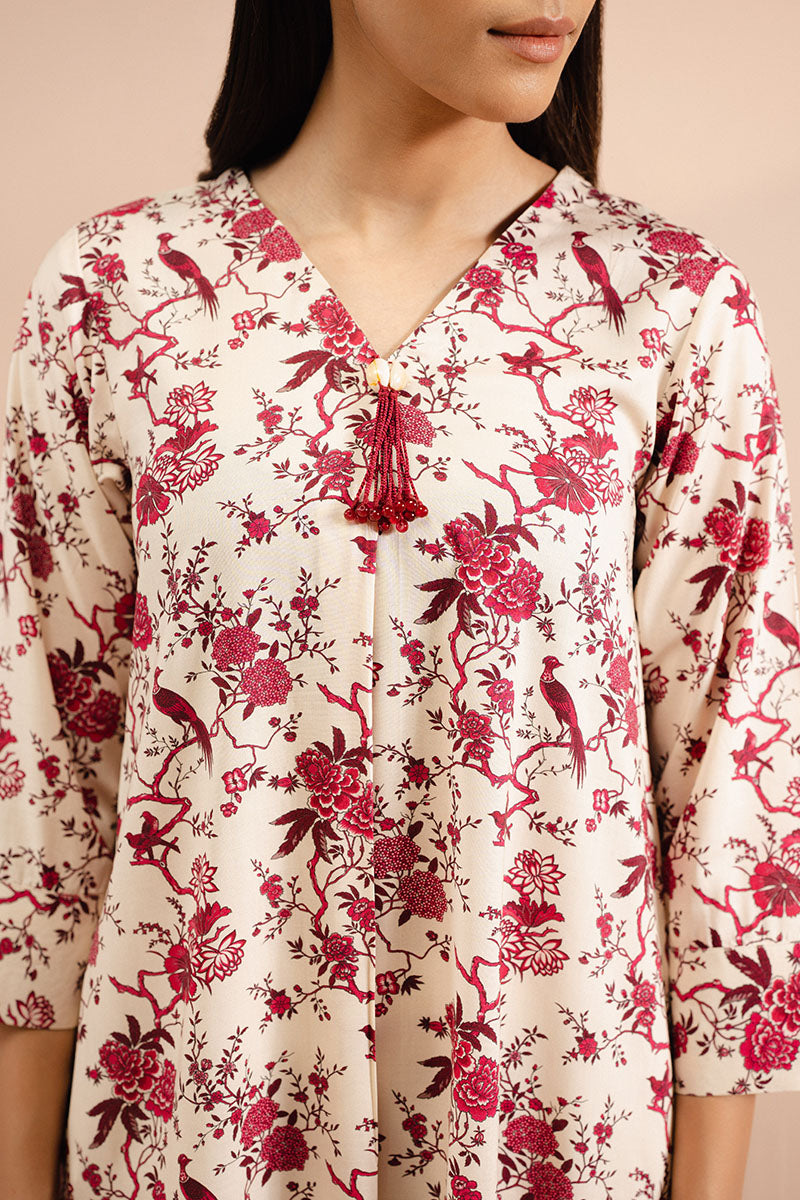 Cross Stitch | Basic Pret | Vanilla Ornate Printed Linen Shirt-3