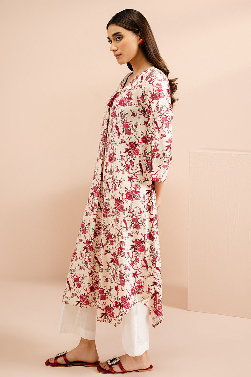 Cross Stitch | Basic Pret | Vanilla Ornate Printed Linen Shirt-4