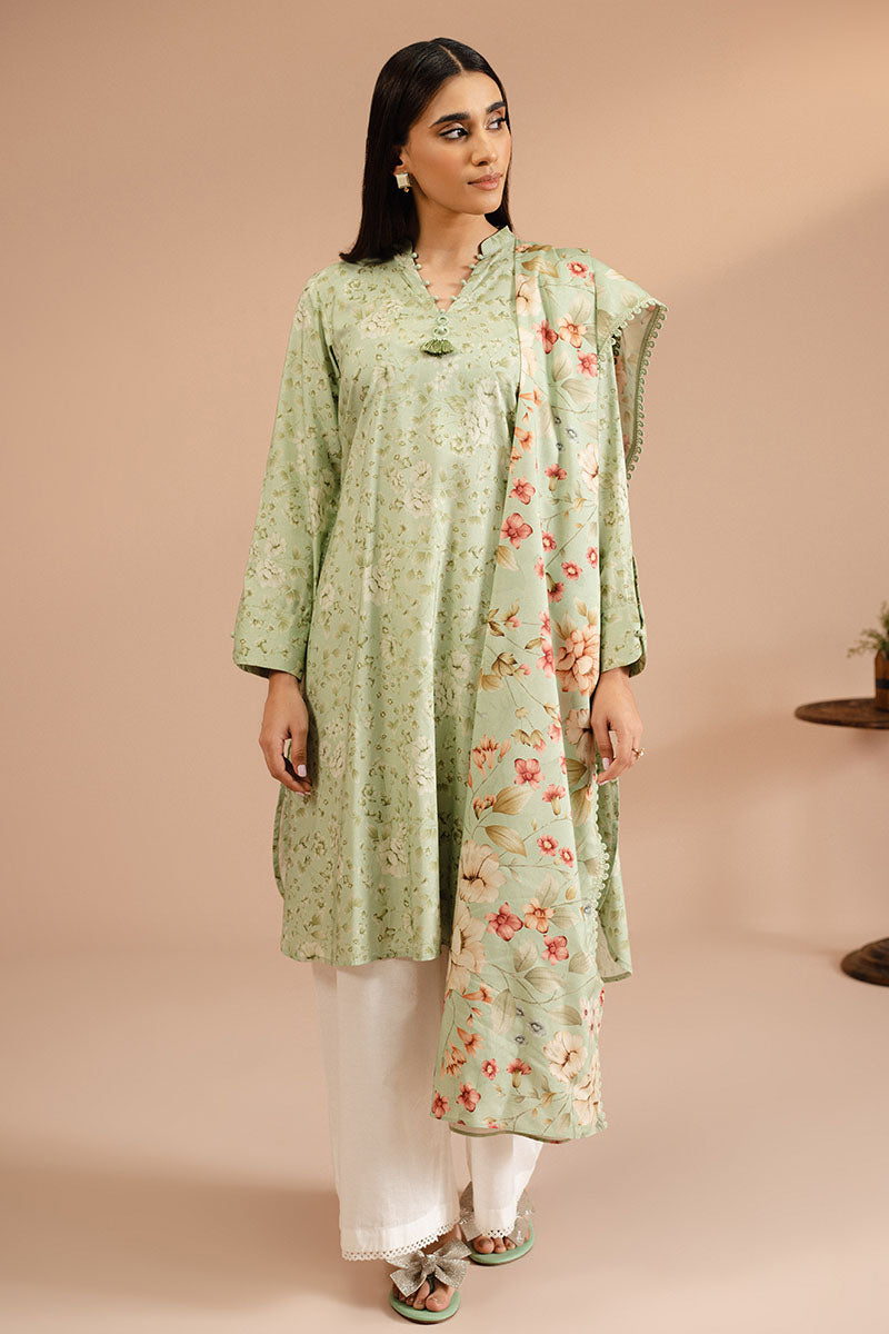 Cross Stitch | Basic Pret | Mint Frost-2 PC (Shirt & Dupatta), image 3