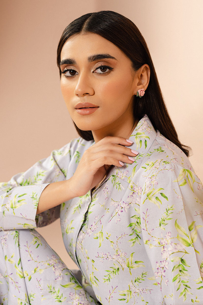 Cross Stitch | Basic Pret | Lavender Bloom-2 PC (Shirt & Trouser), image 3