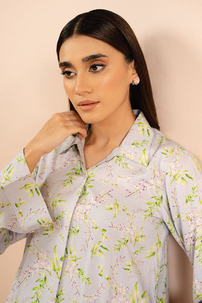 Cross Stitch | Basic Pret | Lavender Bloom-2 PC (Shirt & Trouser)