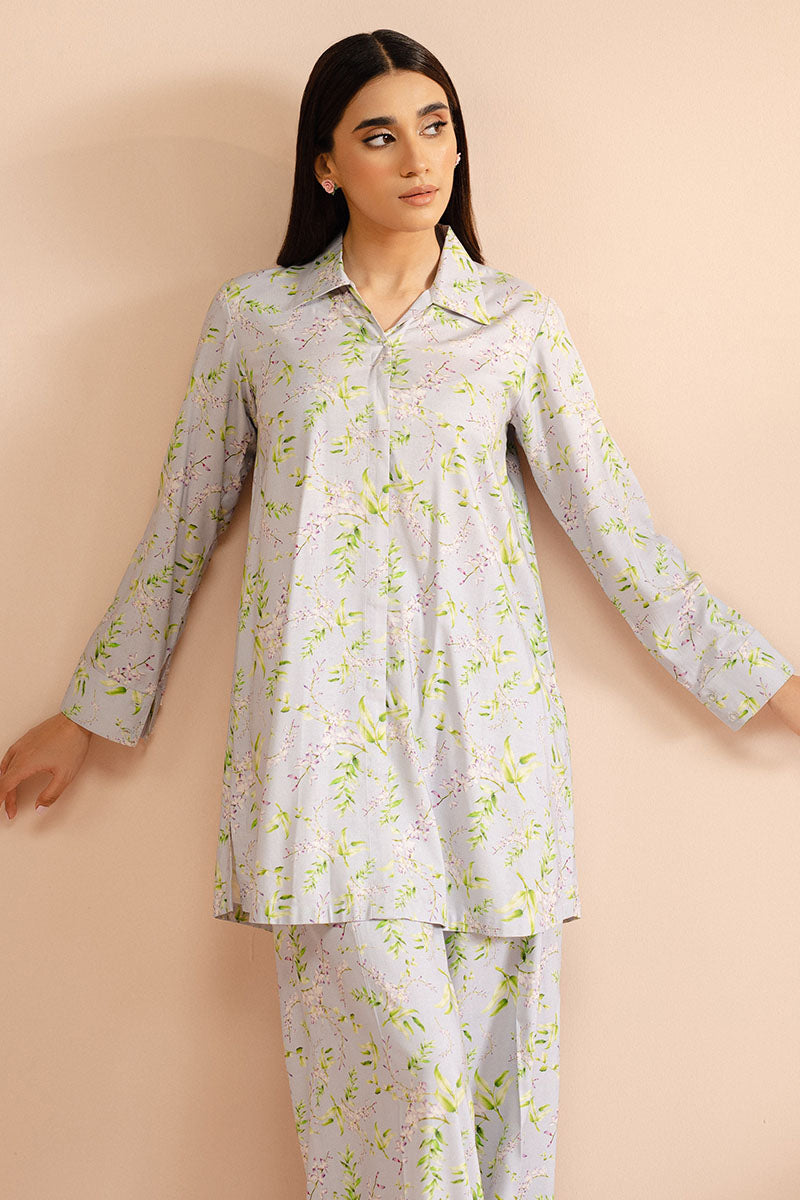 Cross Stitch | Basic Pret | Lavender Bloom-2 PC (Shirt & Trouser)-4