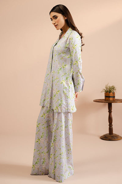 Cross Stitch | Basic Pret | Lavender Bloom-2 PC (Shirt & Trouser)