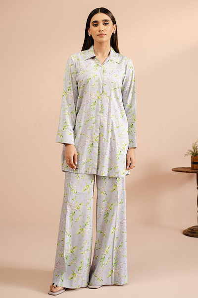 Cross Stitch | Basic Pret | Lavender Bloom-2 PC (Shirt & Trouser)